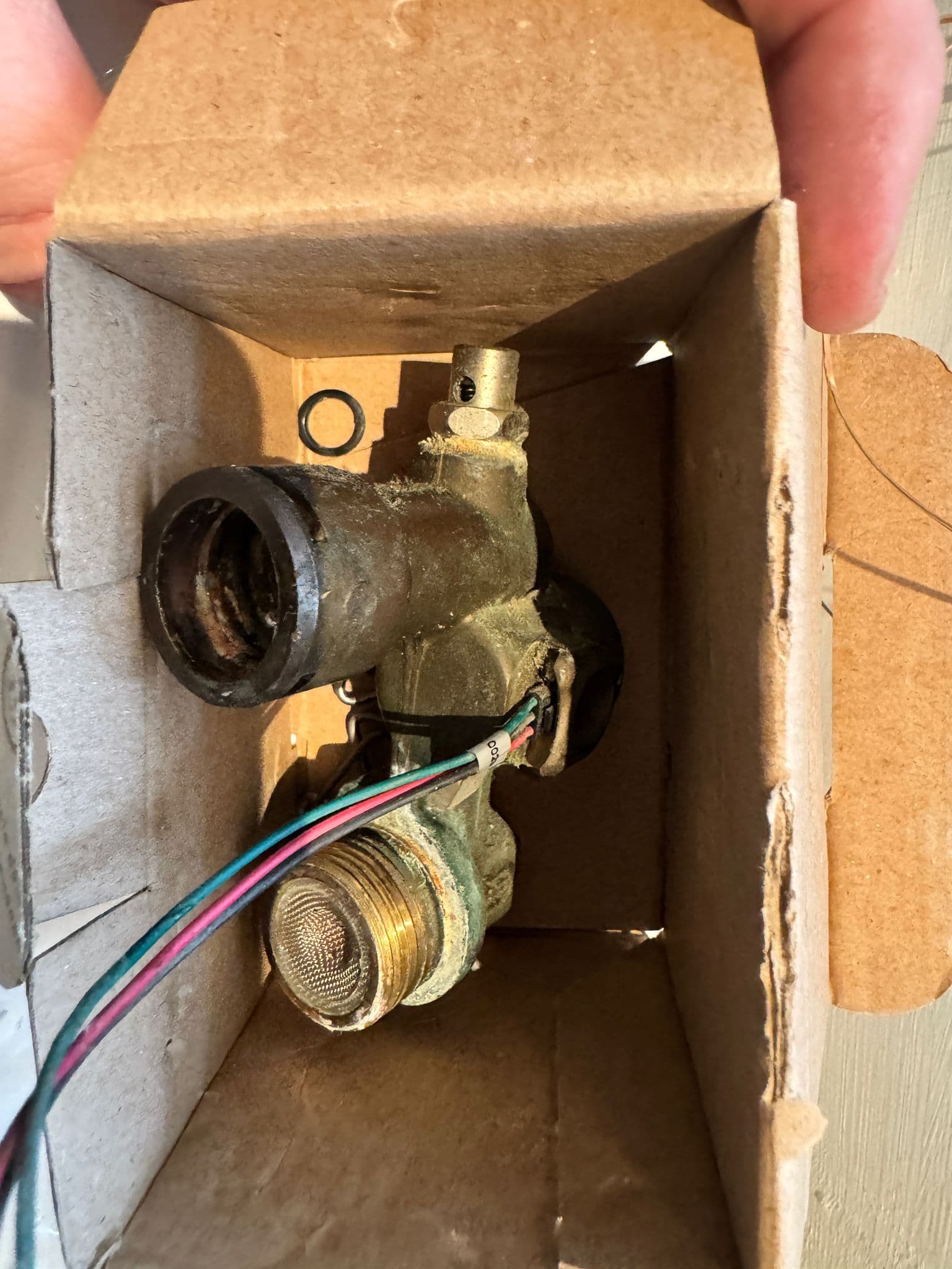 The old worn flow turbine sensor removed from the boiler